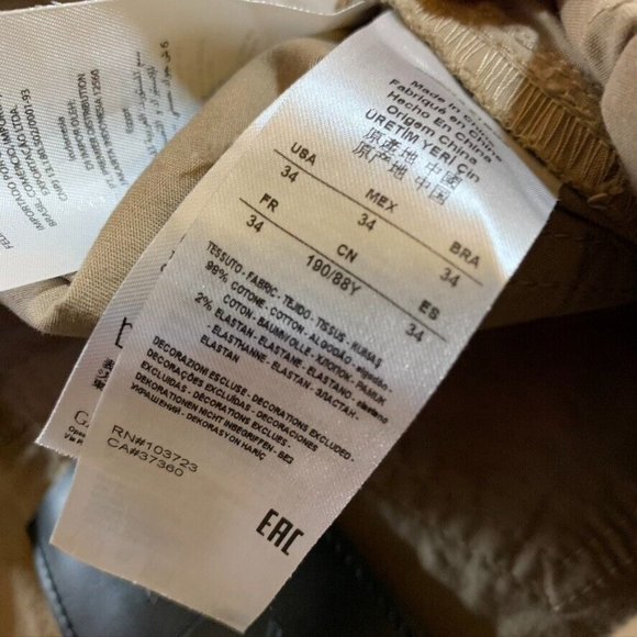 Armani Exchange Mens 34x28 Chino Pants Straight Jambe Droite Mid Rise Stretch - Picture 6 of 12